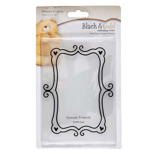 Heart Frame Black & Gold Embossing Folder